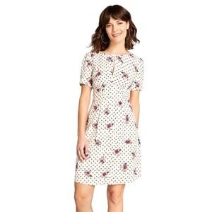 ModCloth Women's The Keyhole Story A-Line Dress White‎ Size 6